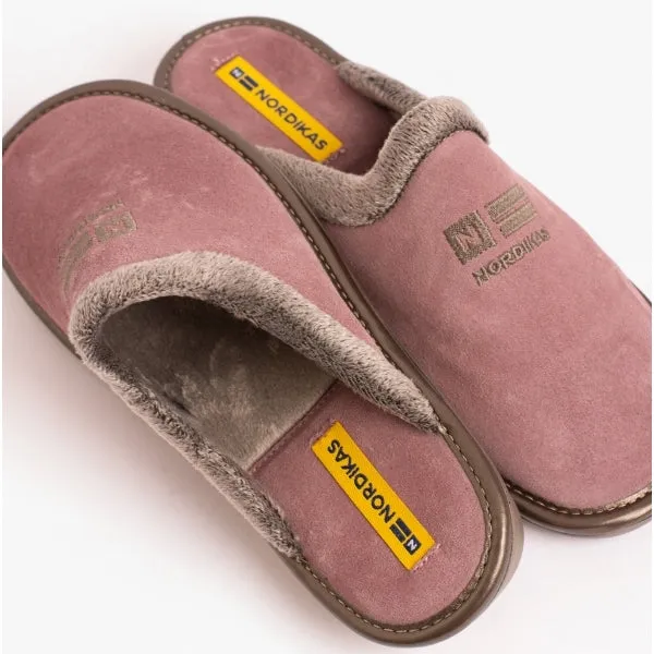 238 (AFELPADO) Ladies Suede Mule Slippers Malva