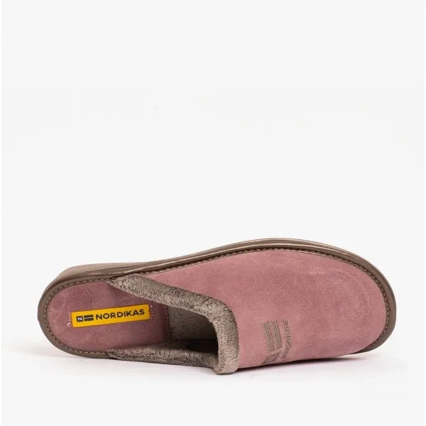 238 (AFELPADO) Ladies Suede Mule Slippers Malva