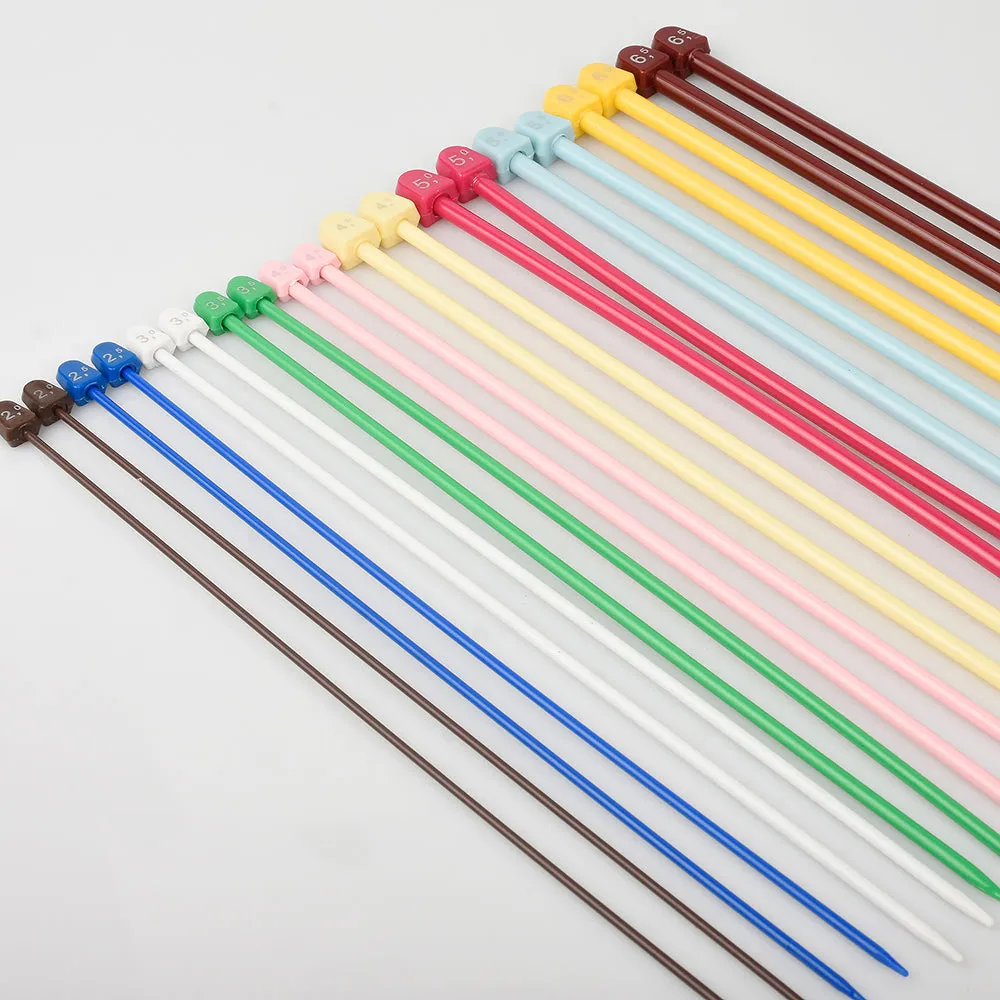 27CM Multicolor Plastic Knitting Needle Set Sweater Needle Gift for Knitters Random Color Mixed Knitting Supplies 10pairs/set 10316750