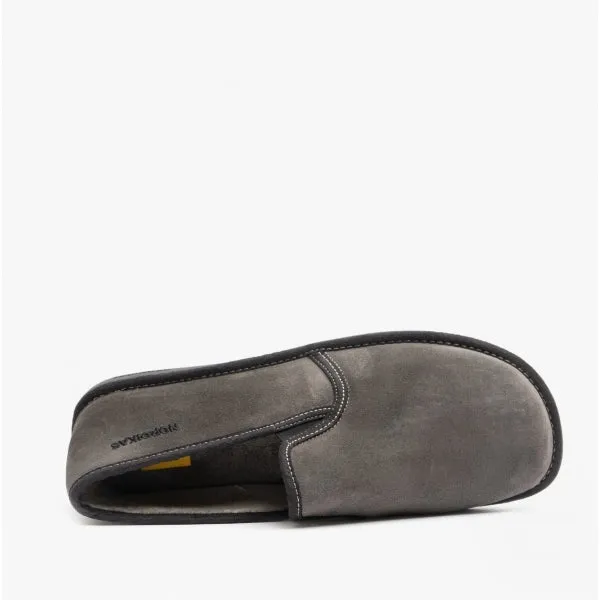 663 (AFELPADO) Mens Full Slippers Grey