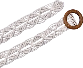 Accessorize Cream Macrame Belt One Size