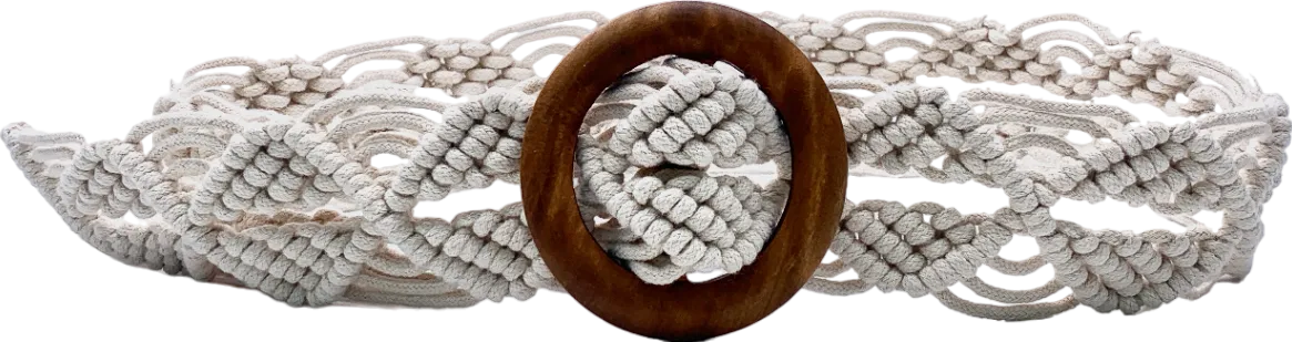 Accessorize Cream Macrame Belt One Size