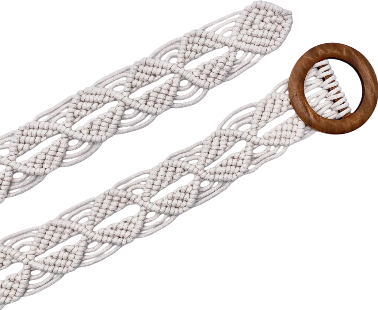 Accessorize Cream Macrame Belt One Size