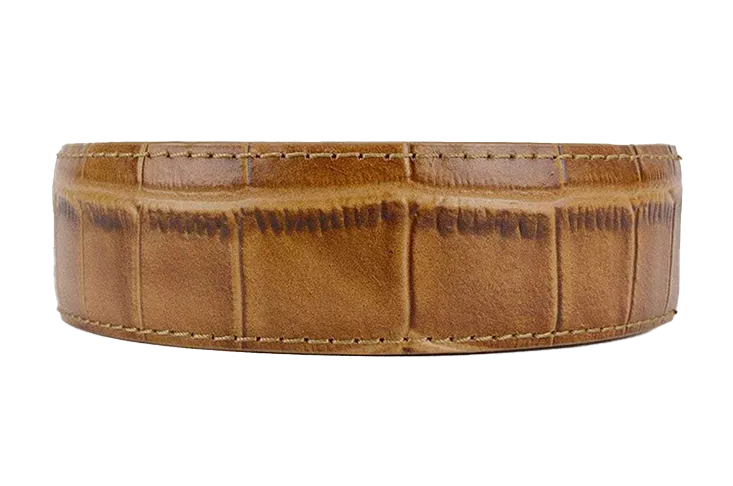 Alligator Embossed Tan 1 3/8 Leather Strap