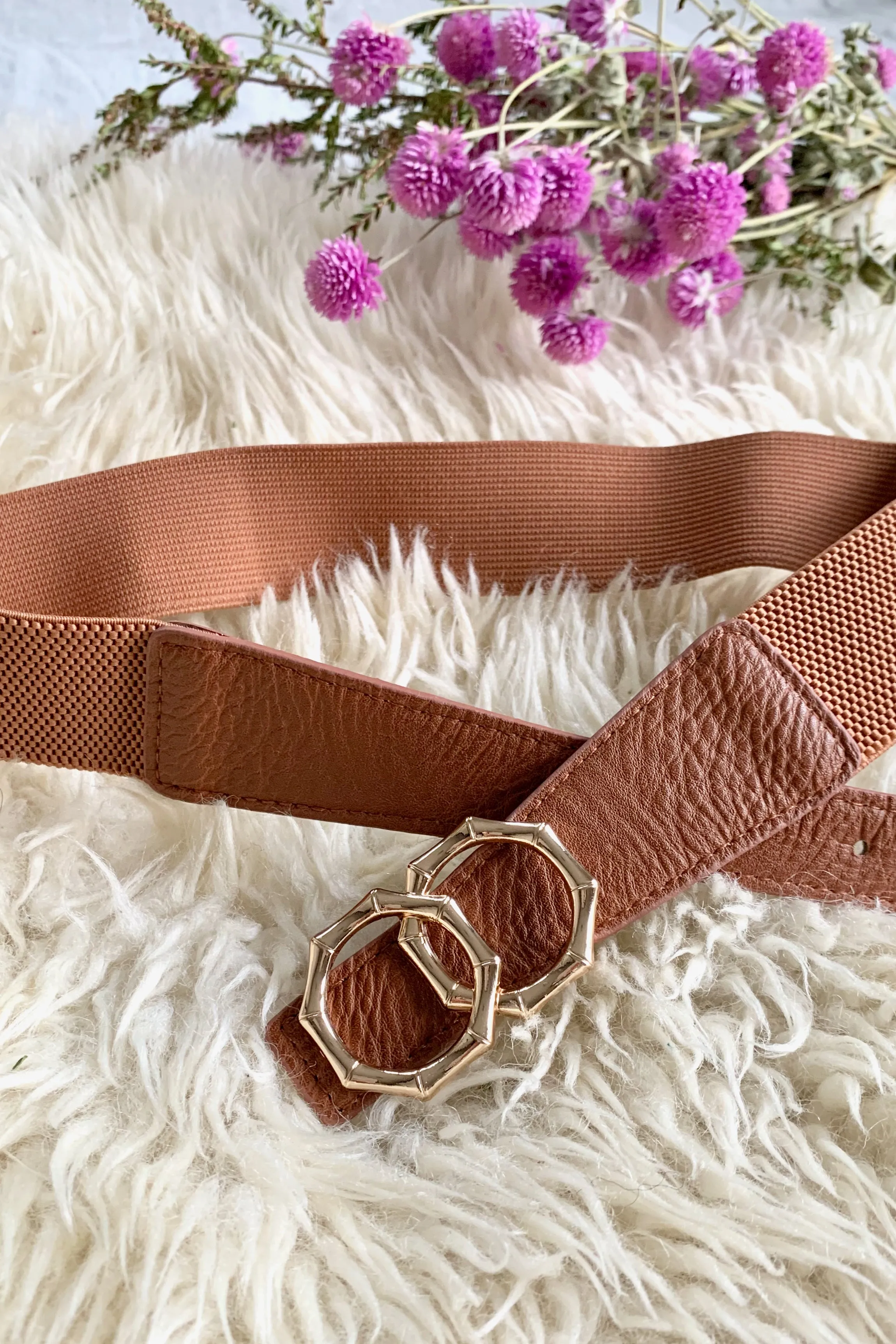 Arianna Stretch belt - Dark Brown