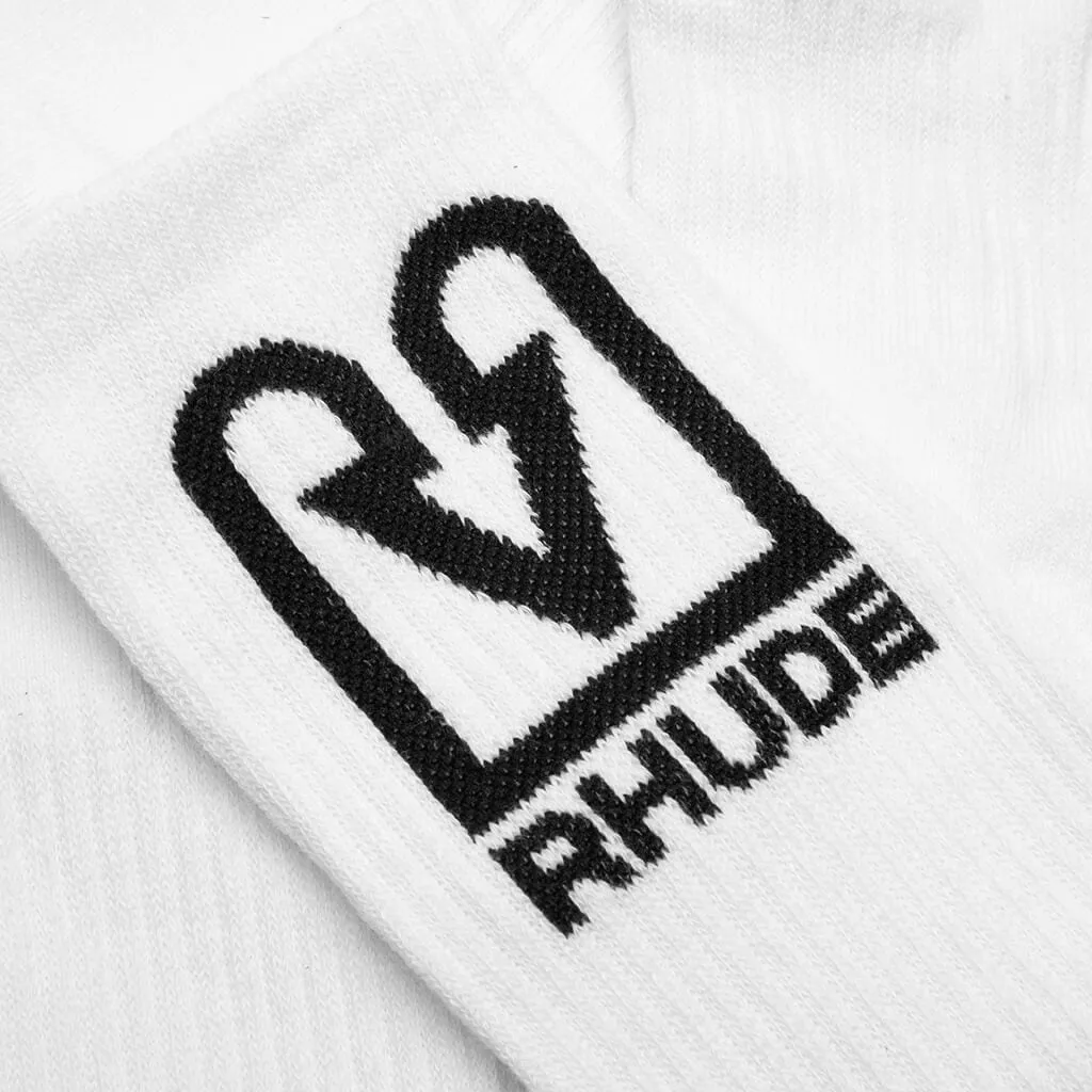 Bank Logo Sock - White/Black