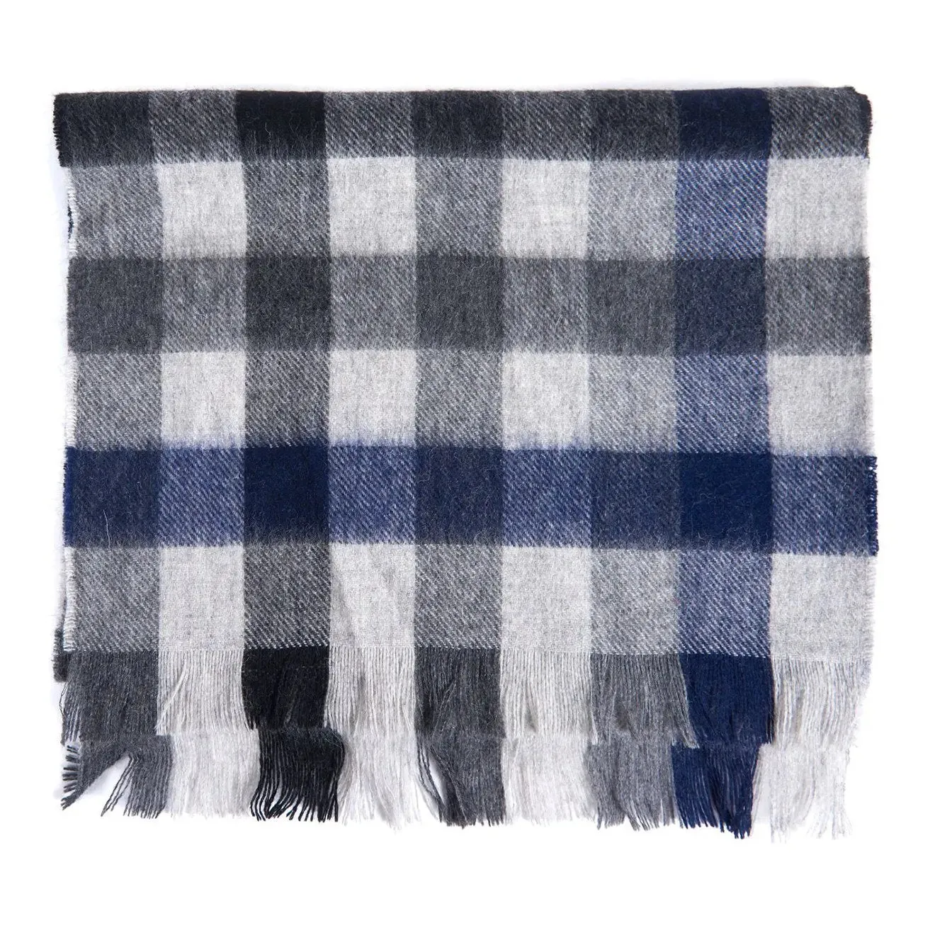 Barbour Nine Square Scarf Grey / Black