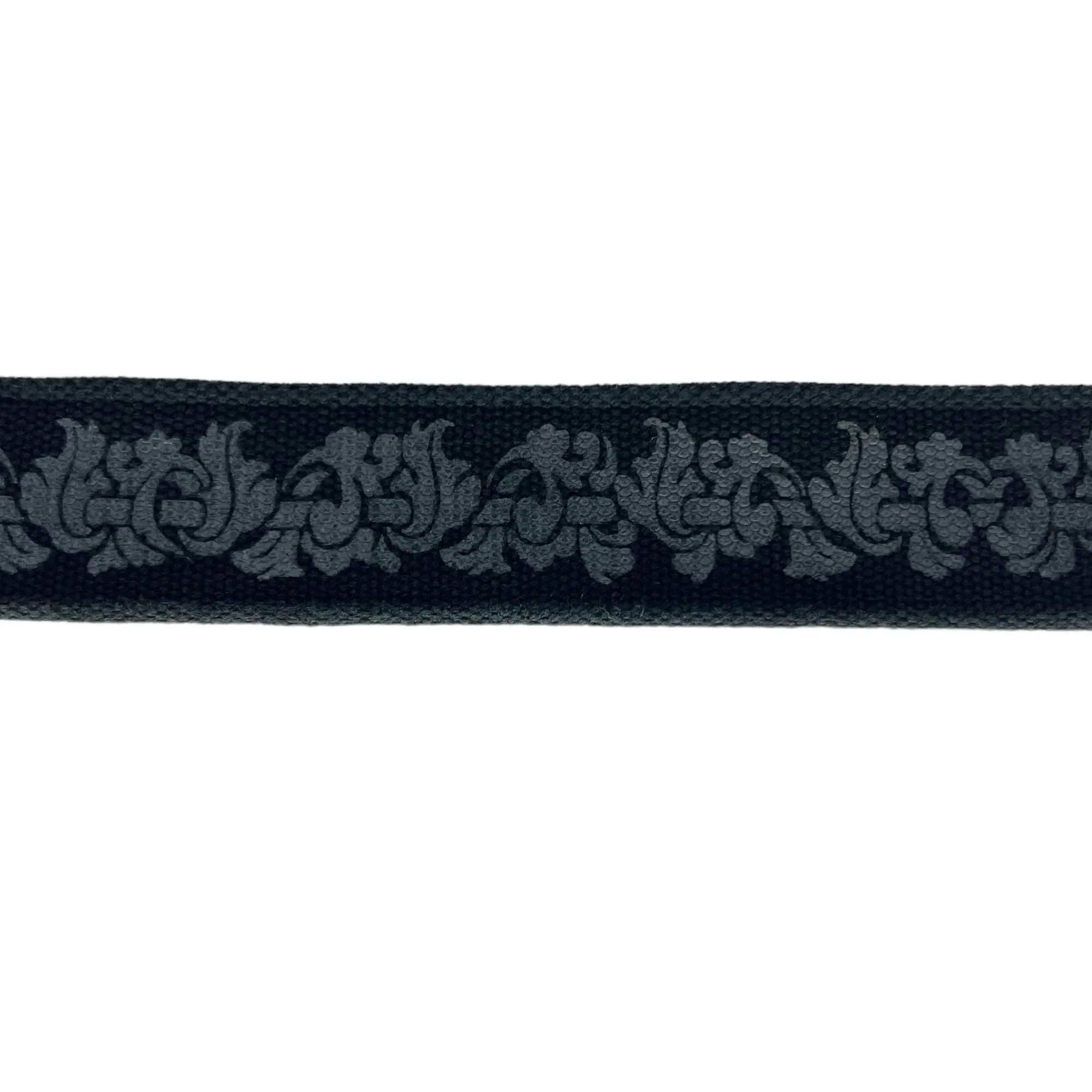 BELT Unisex Printed Canvas Belt with Brass Snake Design Buckle - Black