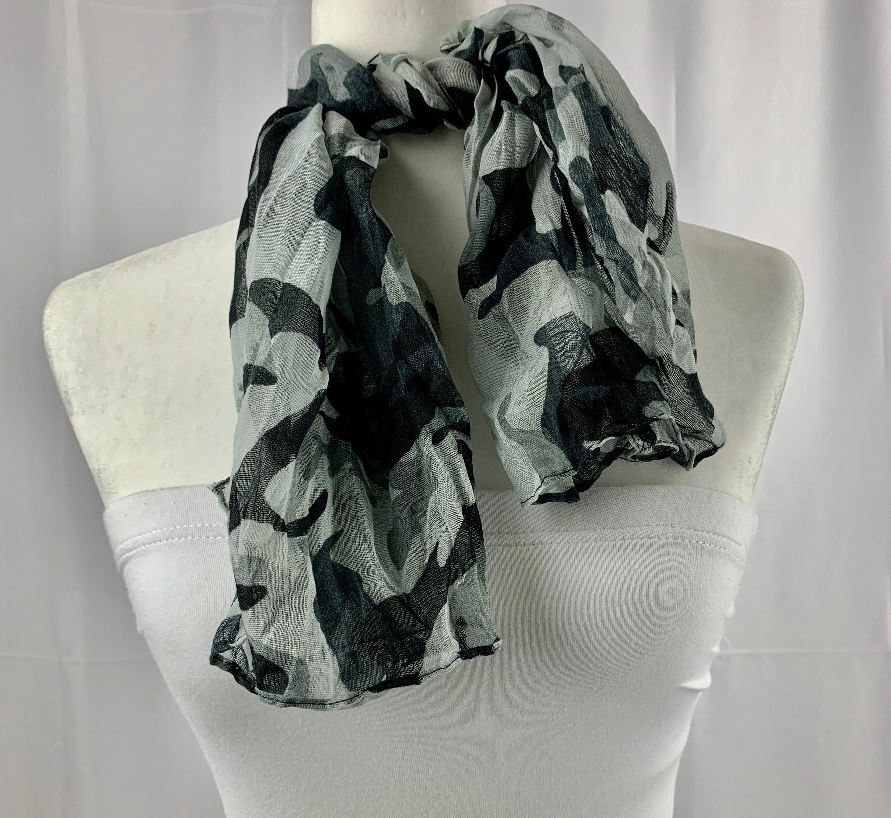 Black Camo Neck Scarf