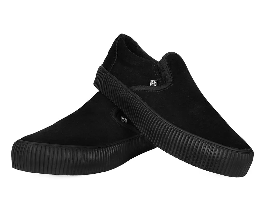 Black Suede Slip-On Creeper Sneaker