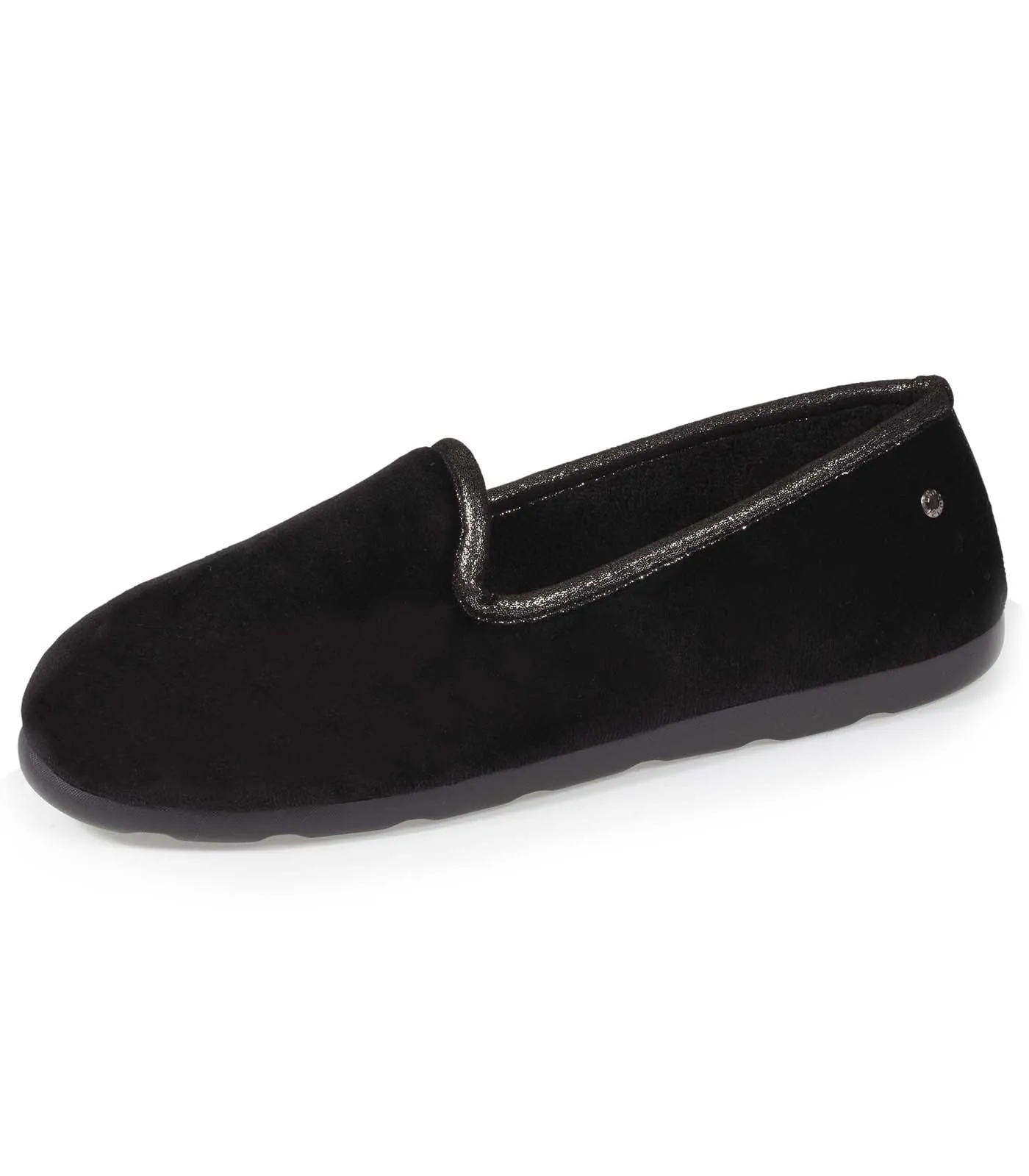 Chaussons charentaises Femme Brillant Noir