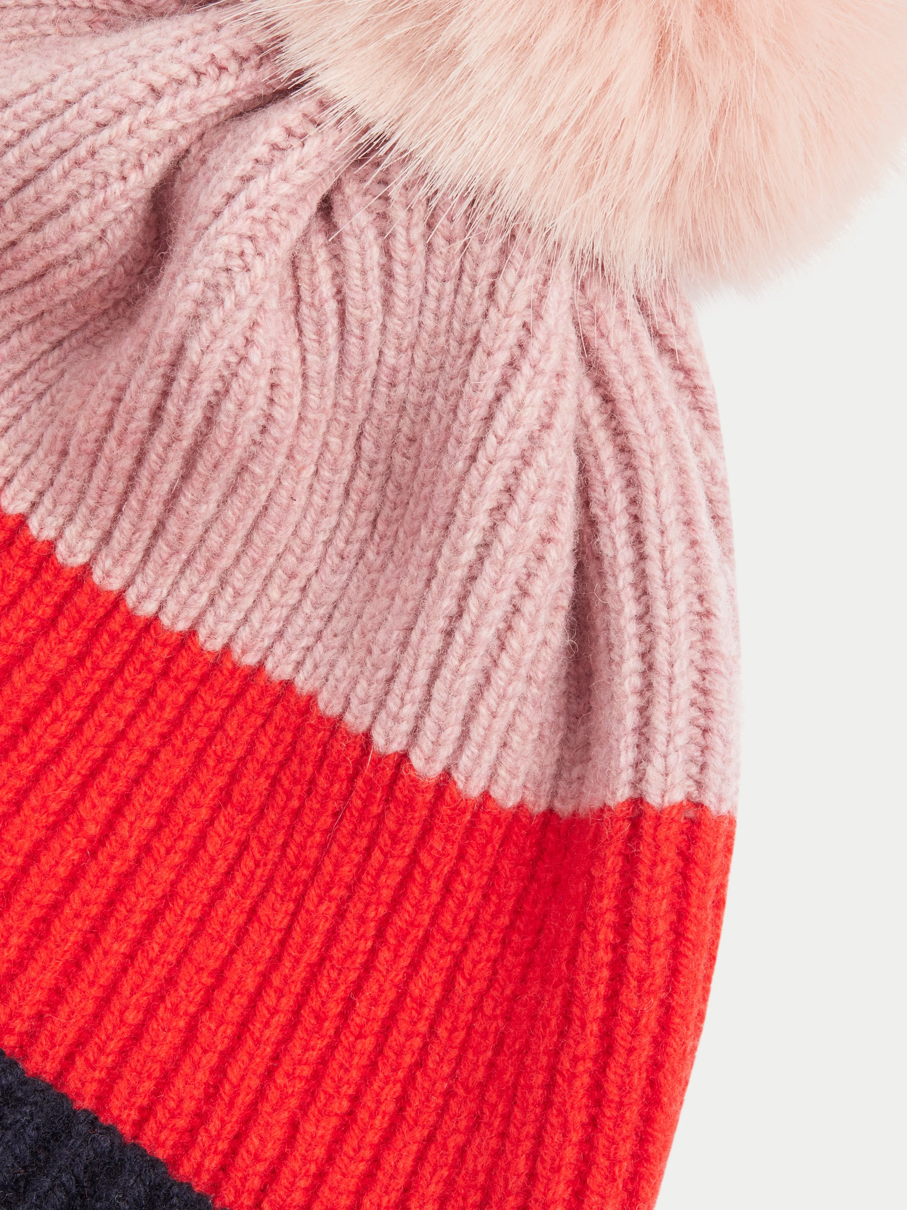 Colour Block Lambswool Pom Hat | Multi