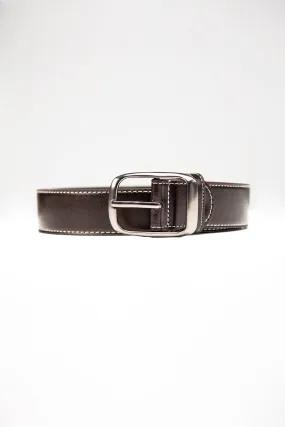 CONTRAST LEATHER BELT