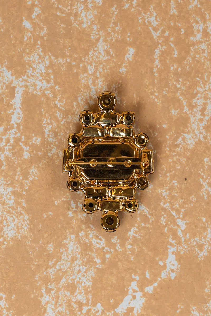 Crystal Brooch With Centre Stone