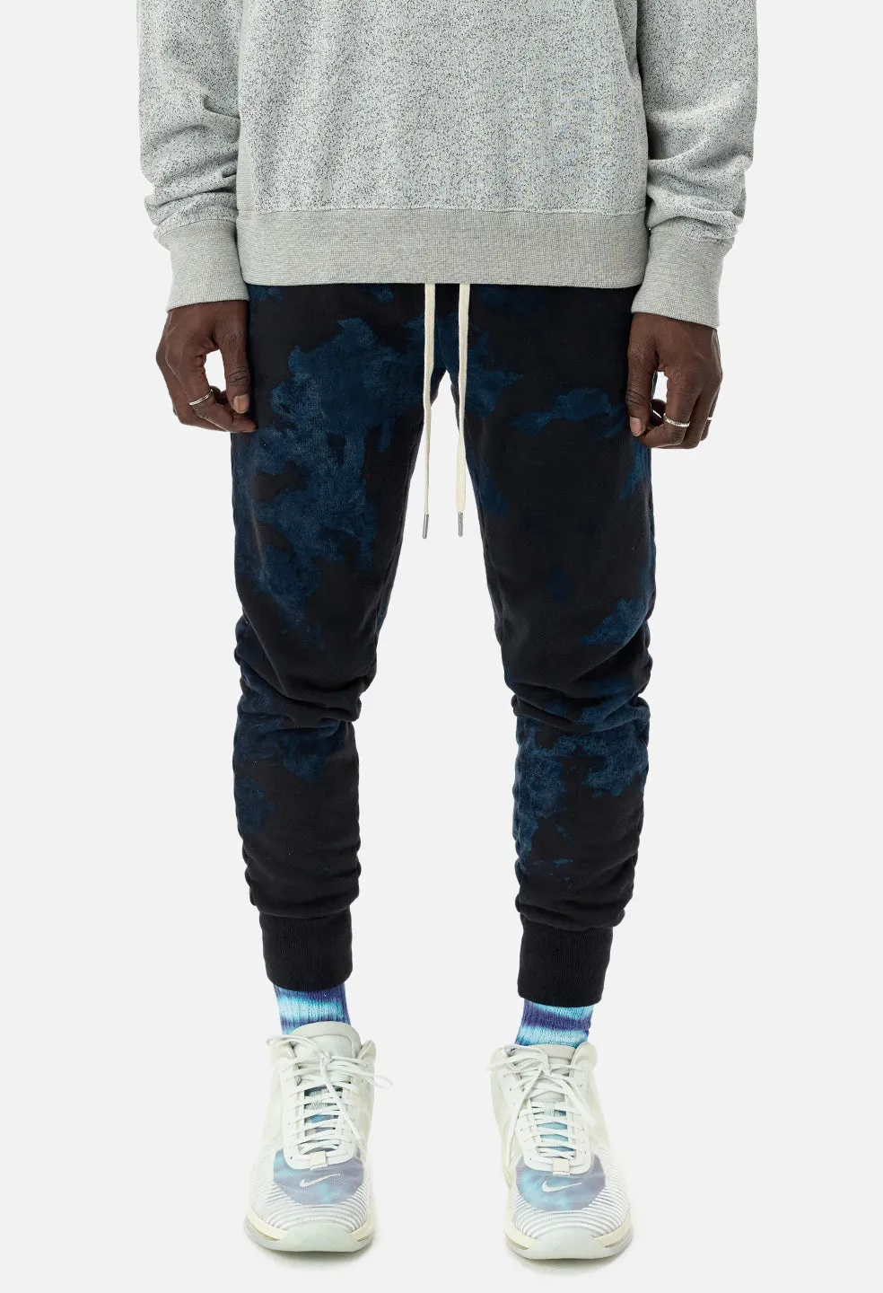 Double Dye Ebisu Sweatpants / Indigo X Black