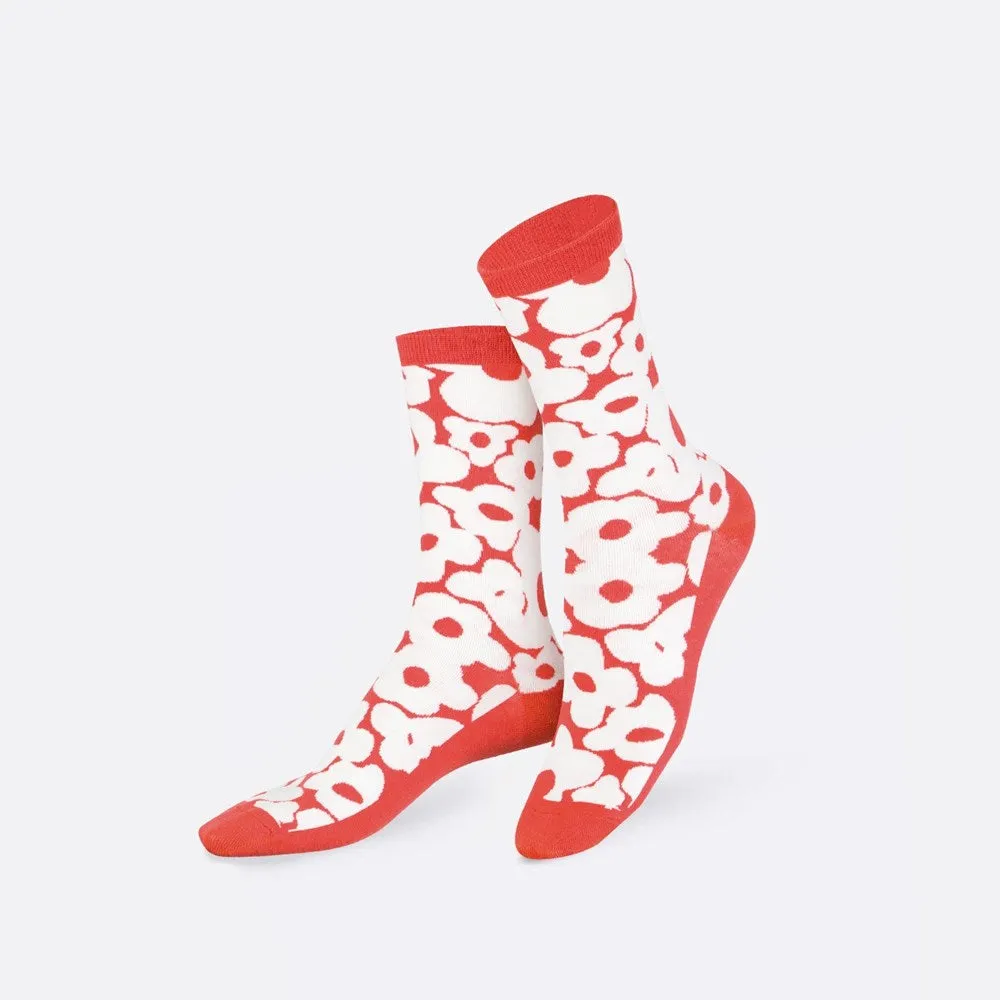 Eat My Socks: Flower Power Red