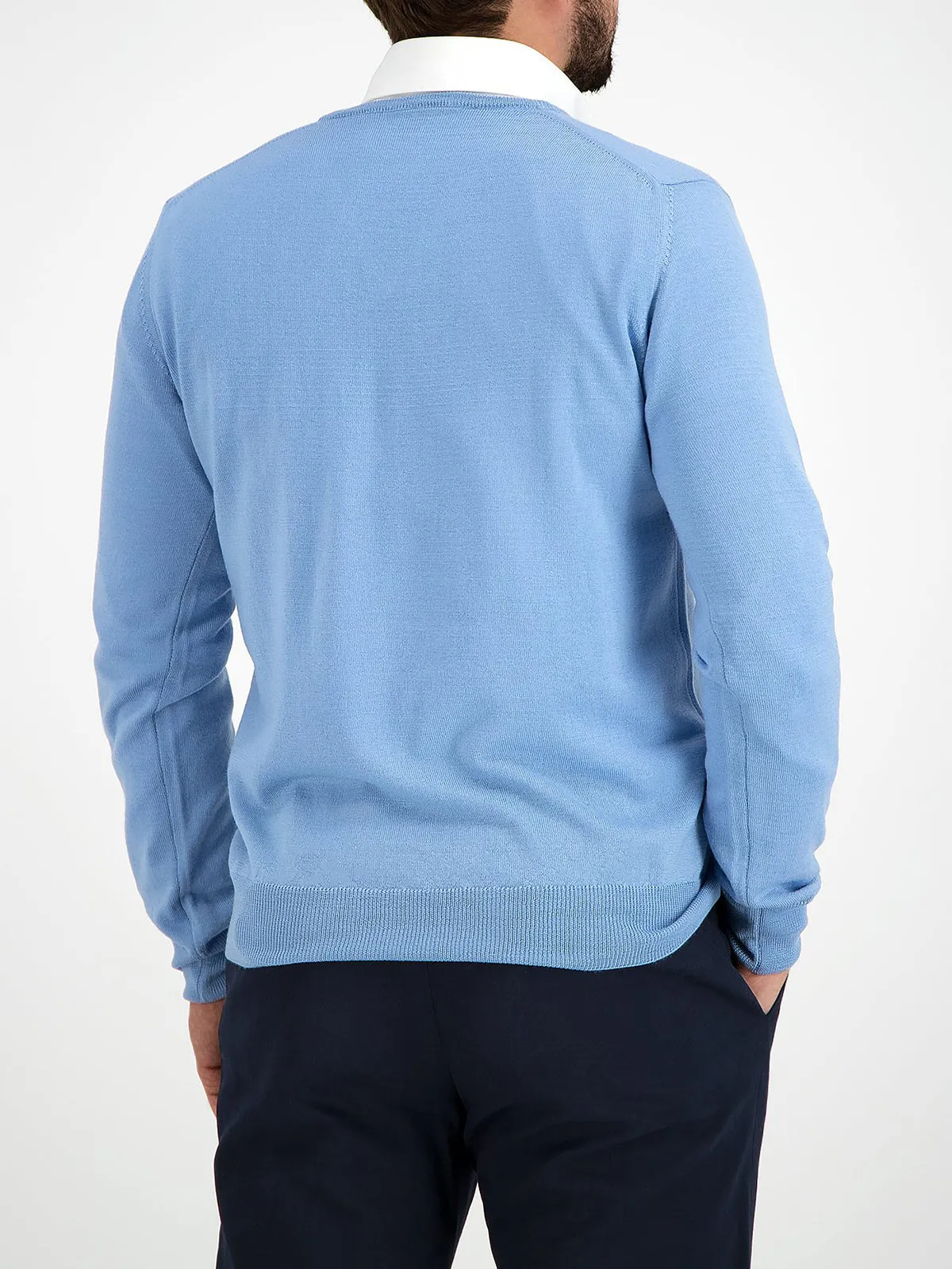 Extrafine Merino Crew Neck Sweater Light Blue