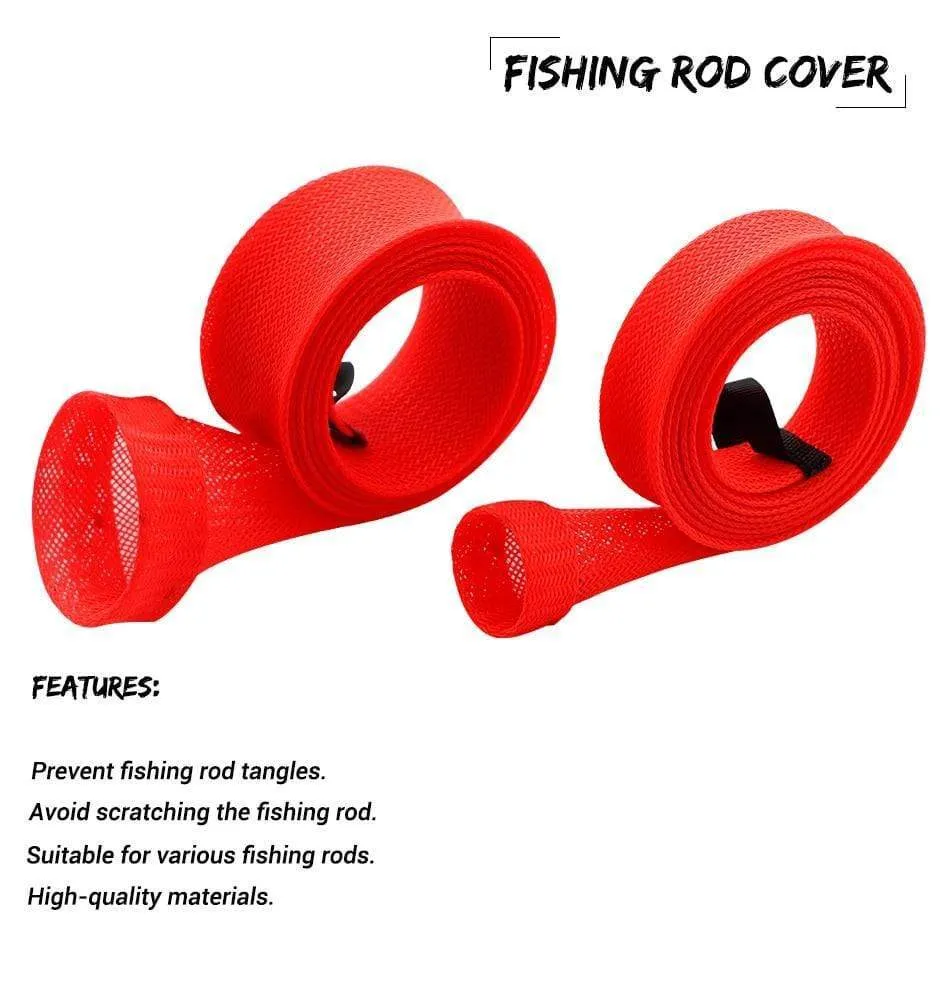 Fishing Rod Cover Elastic Tangled Fishing Rod Socks High Elasticity Retractable Protective Cover