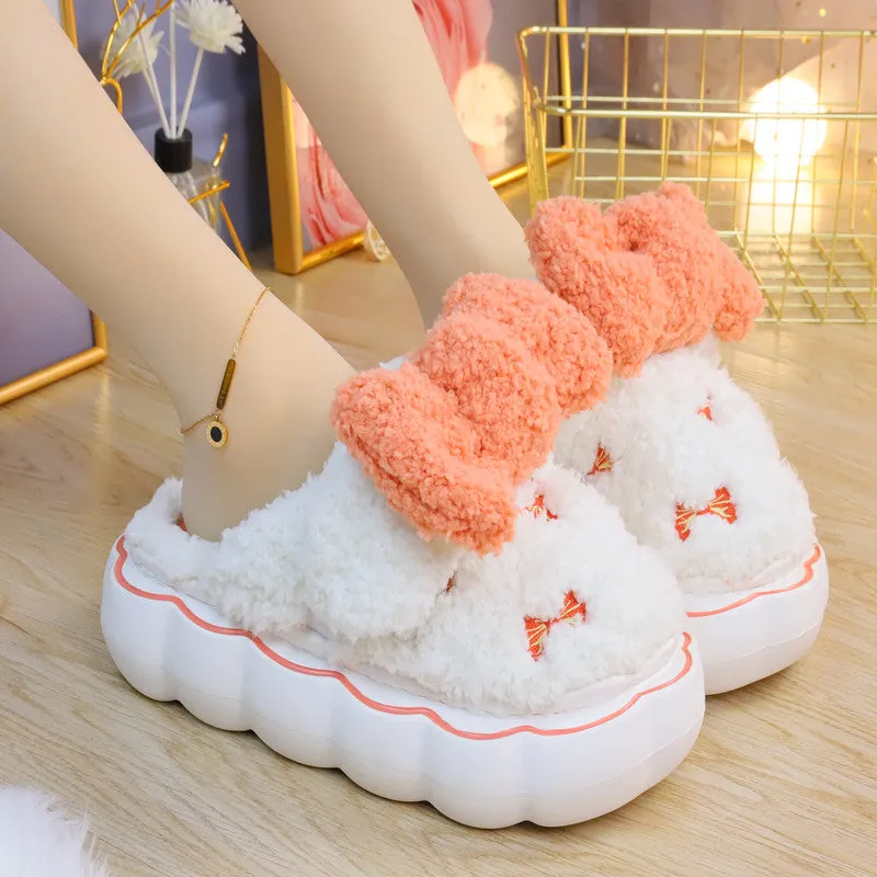 Fluffy Soft Girl Pastel Bows Slippers ON895