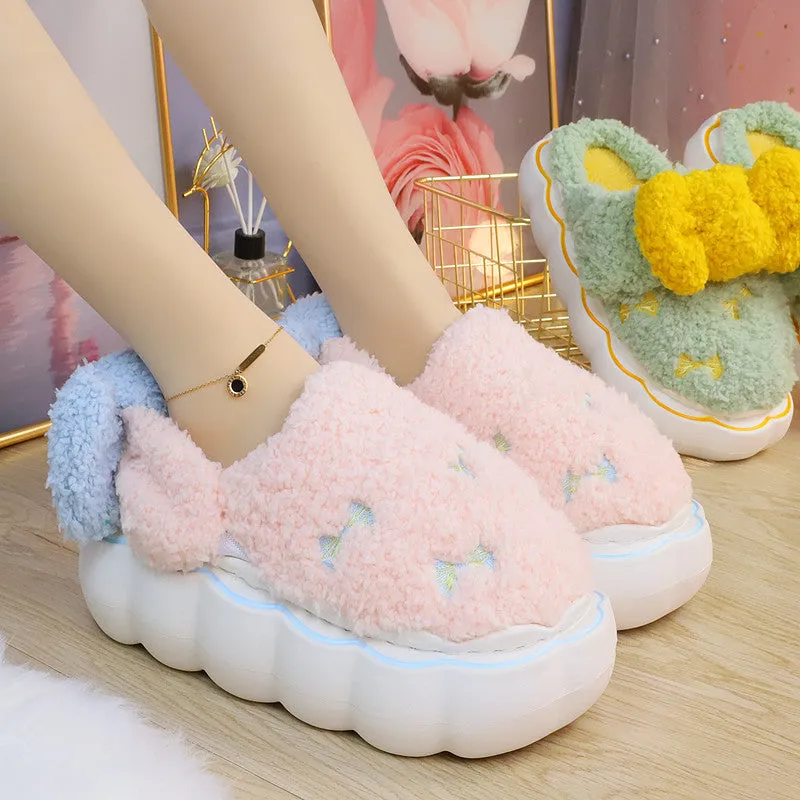 Fluffy Soft Girl Pastel Bows Slippers ON895