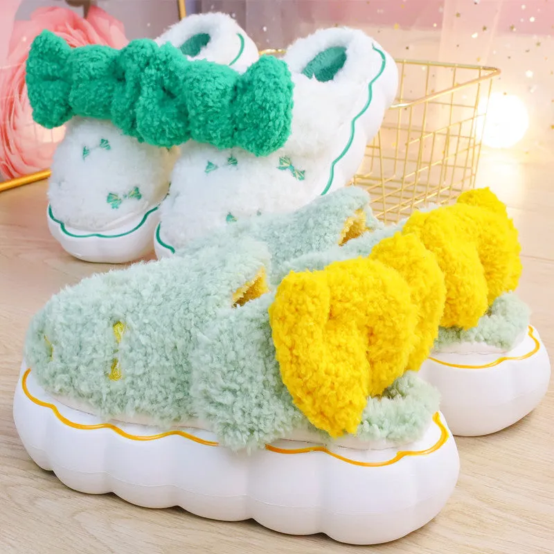 Fluffy Soft Girl Pastel Bows Slippers ON895