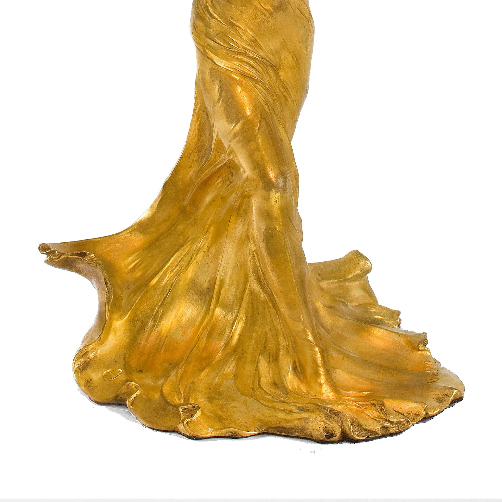 Fran?ois-Raoul Larche "Lo?e Fuller" Lighted Gilt Bronze Sculpture