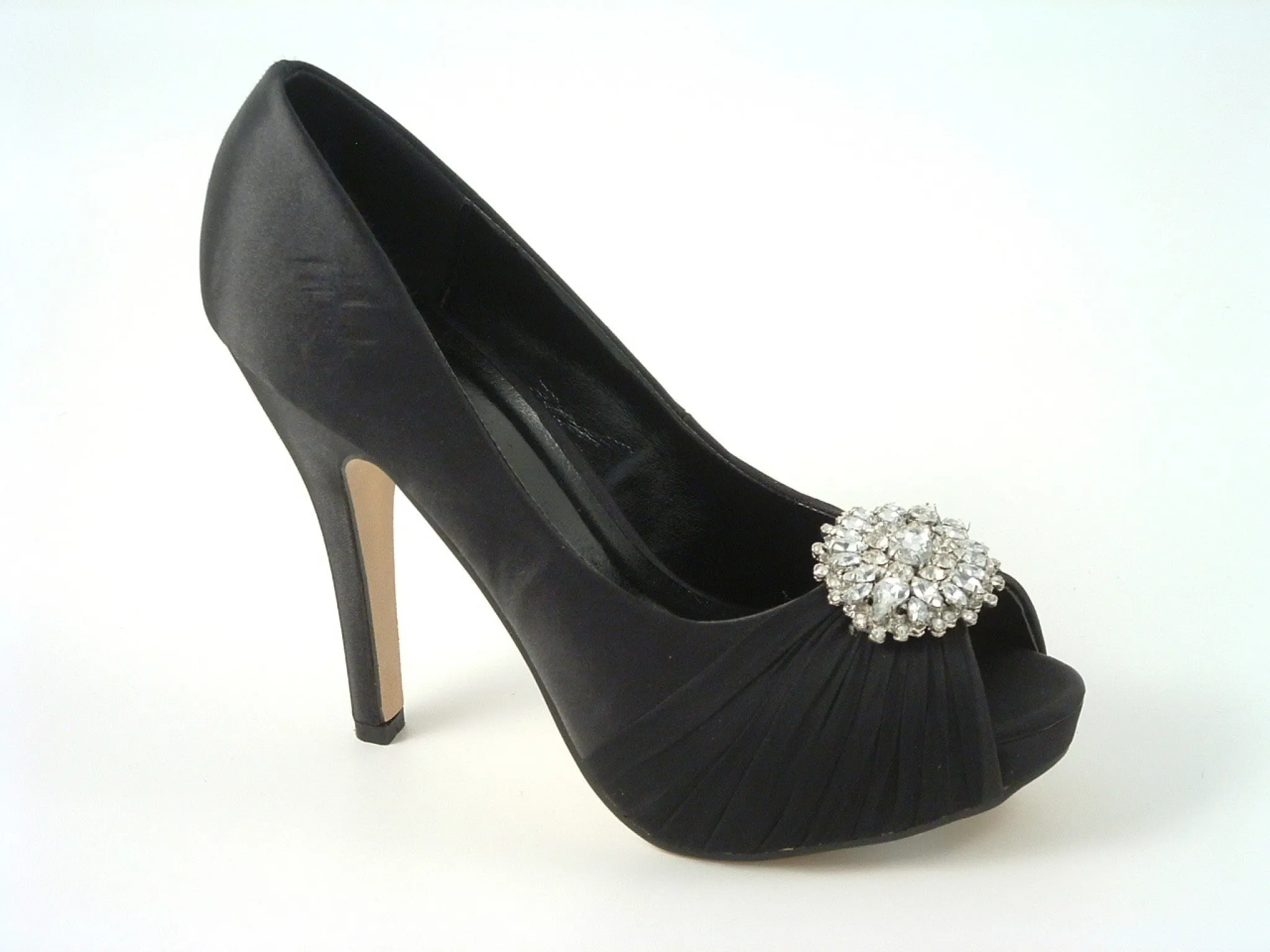 Glitz Shoes Ripley Sabatine Fee 888 Satin Peep Toe Platforms