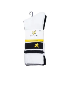 Grant Pack Of 3 Socks - Black White Grey