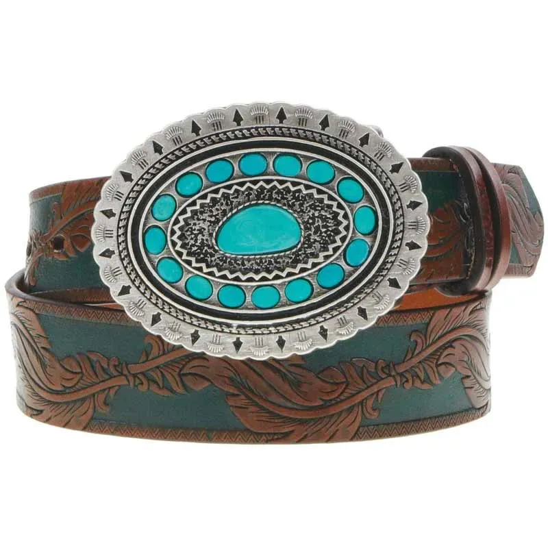 Hooey Brands Women's Sioux Rodeo Buckle Leather Belt