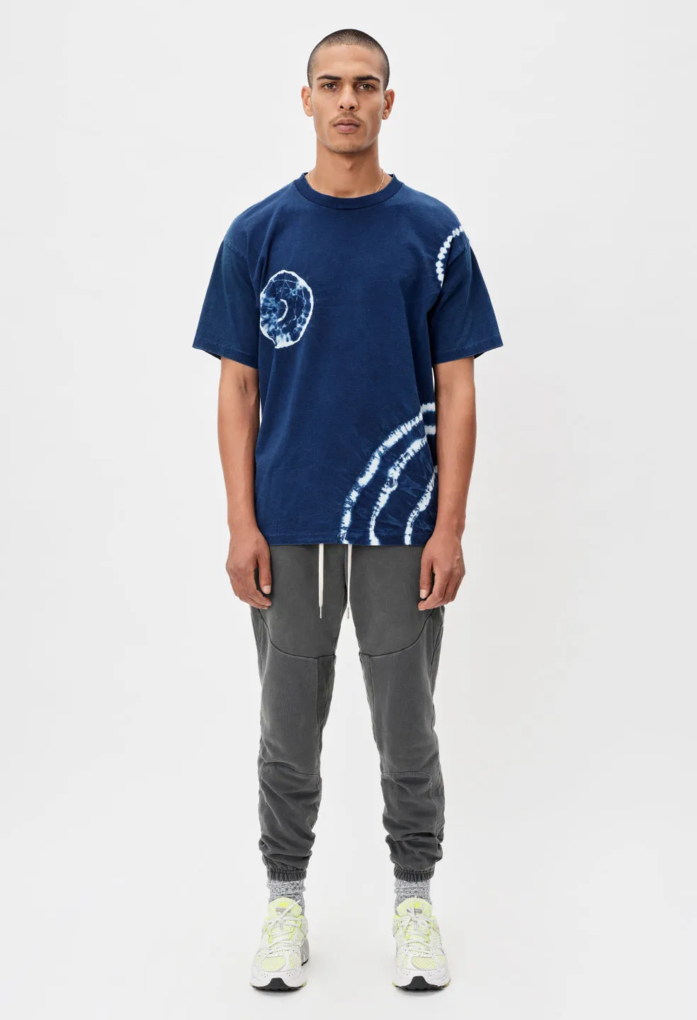 Indigo Shibori University Tee / Indigo