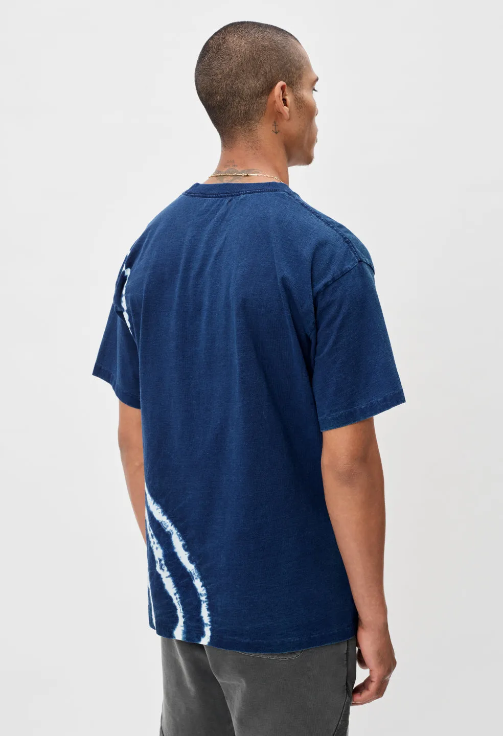 Indigo Shibori University Tee / Indigo