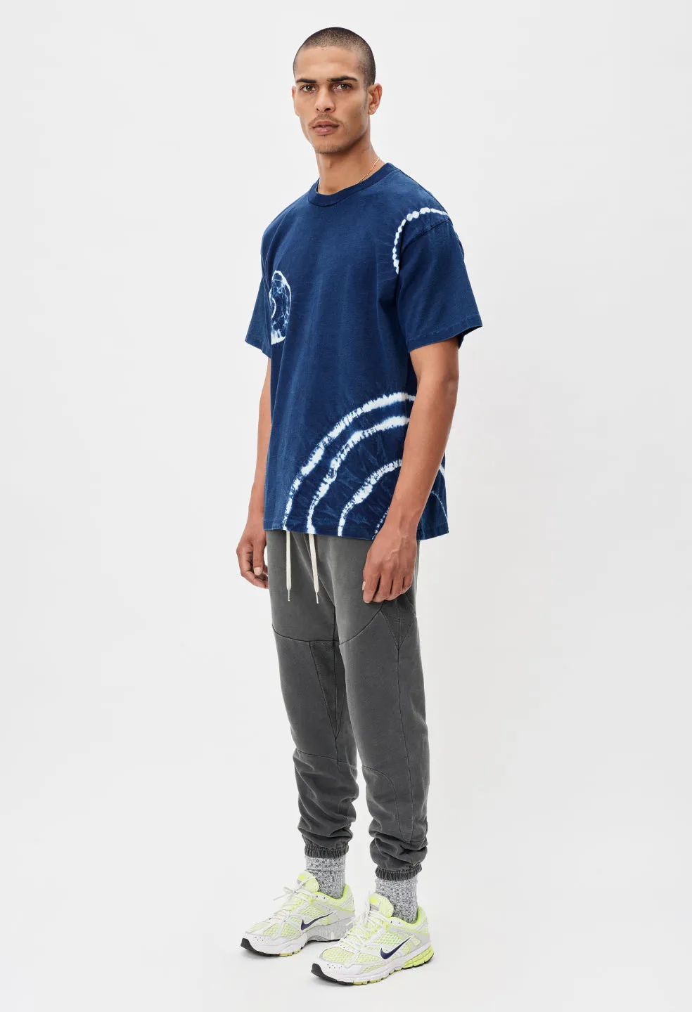 Indigo Shibori University Tee / Indigo