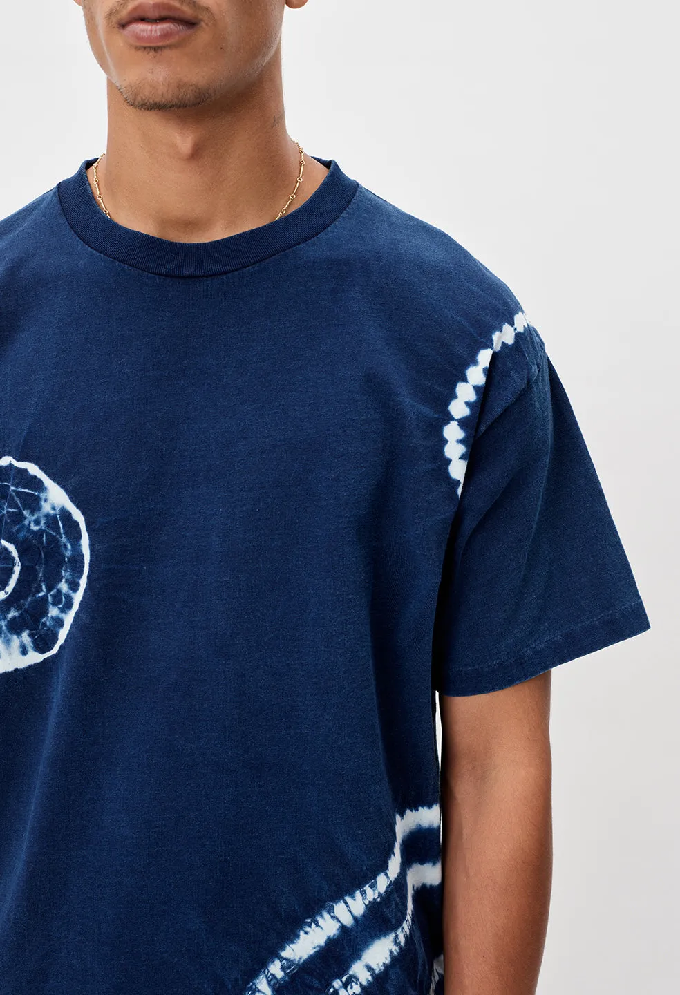 Indigo Shibori University Tee / Indigo