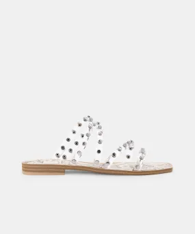 IZABEL STUDDED SANDALS CRYSTAL VINYL