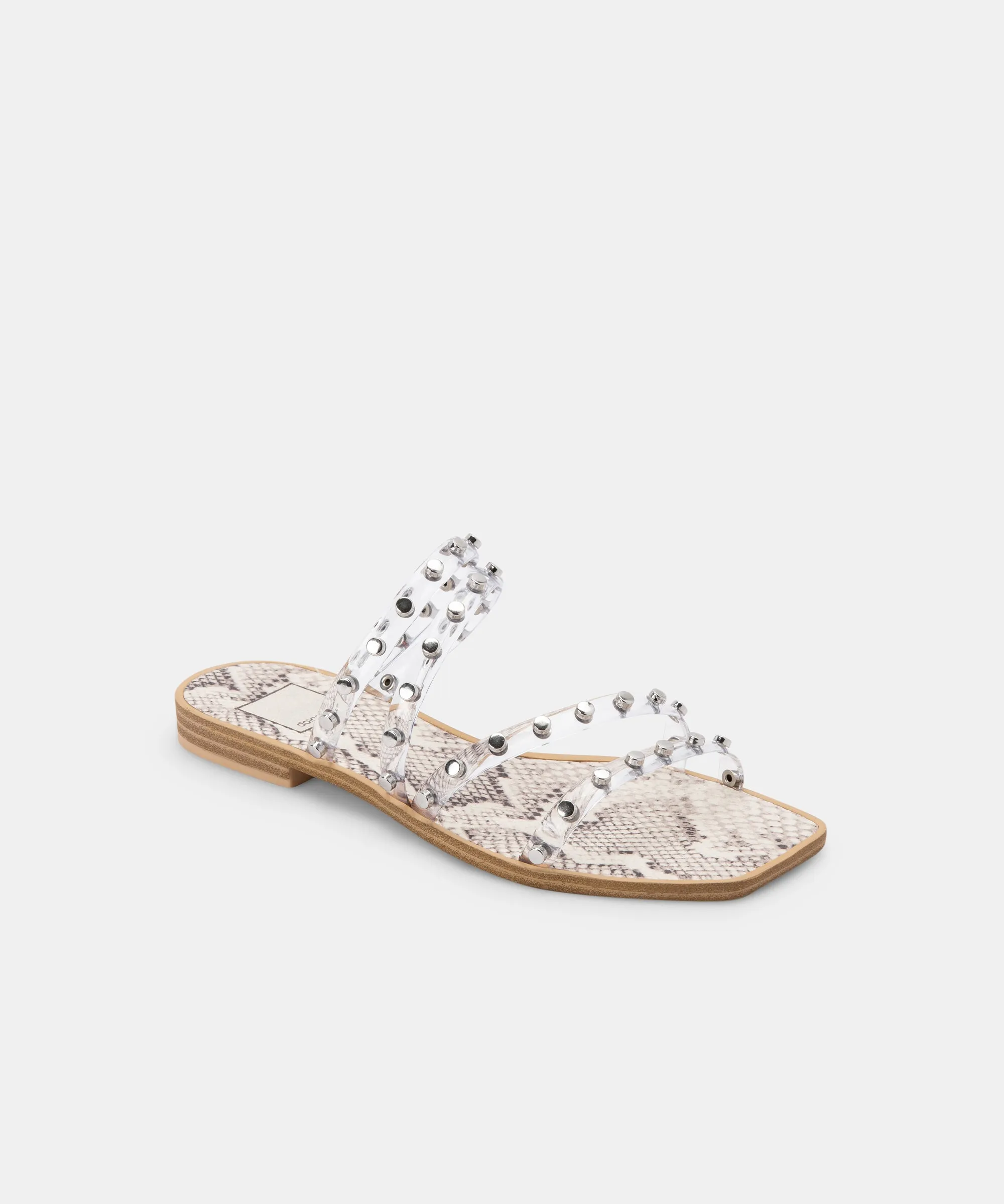 IZABEL STUDDED SANDALS CRYSTAL VINYL