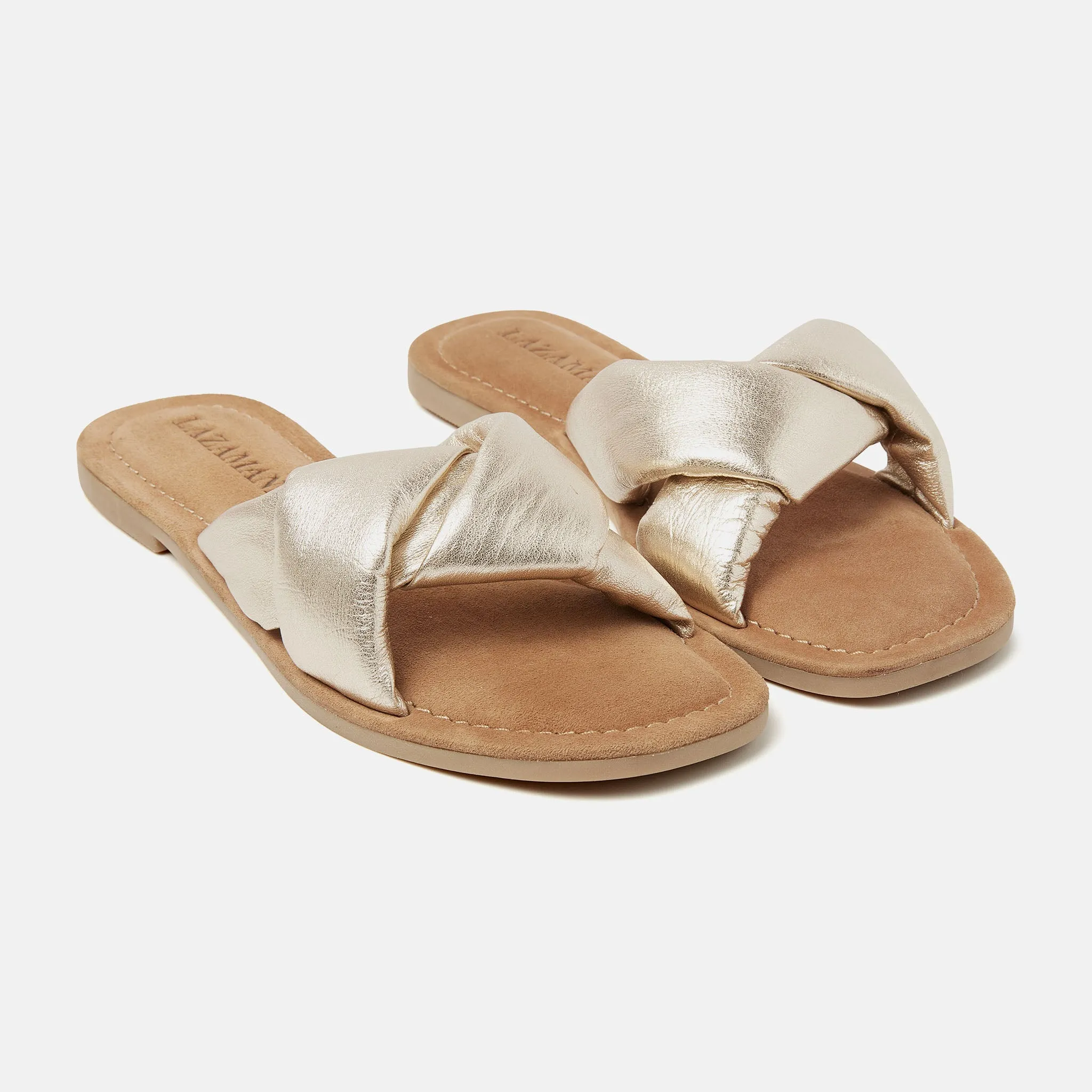 Kai Leren Dames Slippers Gold