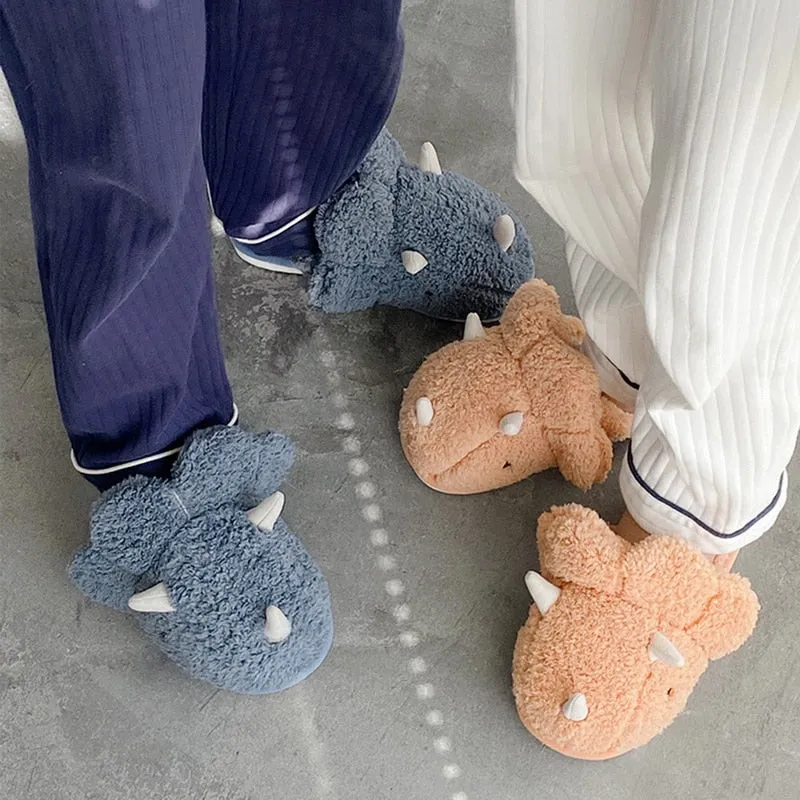 Kawaii Fluffy Dinosaur Slippers