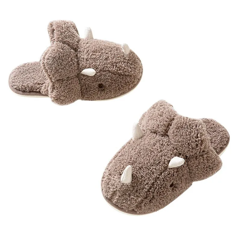 Kawaii Fluffy Dinosaur Slippers