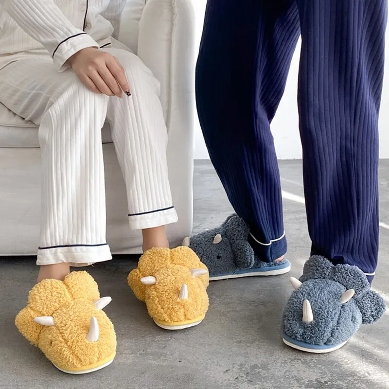 Kawaii Fluffy Dinosaur Slippers