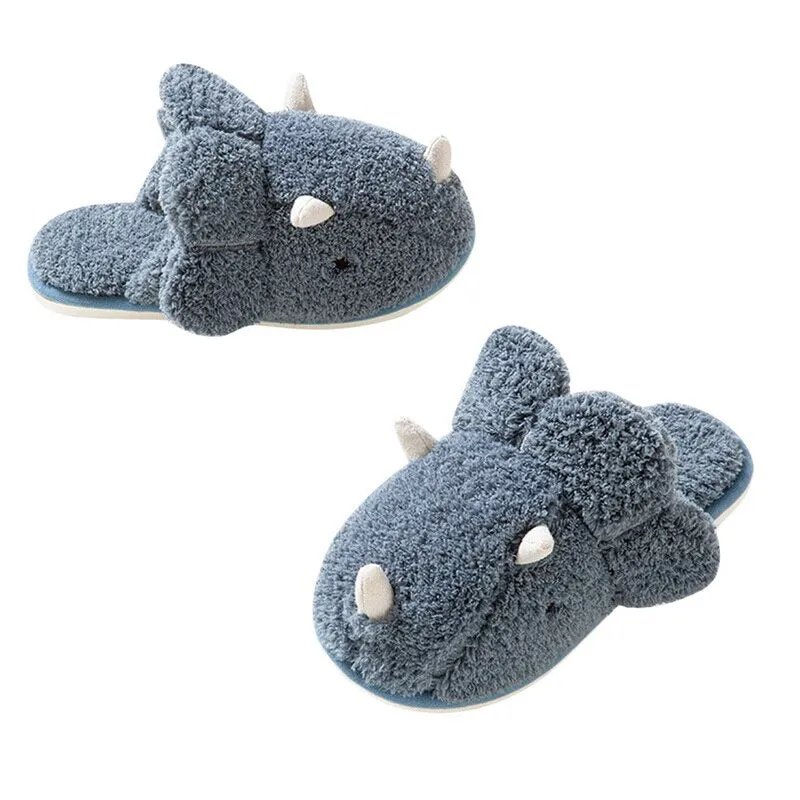 Kawaii Fluffy Dinosaur Slippers