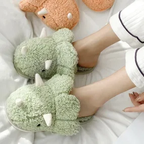 Kawaii Fluffy Dinosaur Slippers