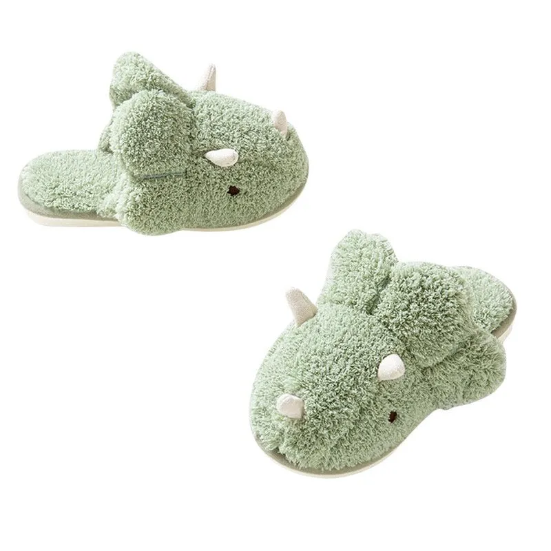 Kawaii Fluffy Dinosaur Slippers