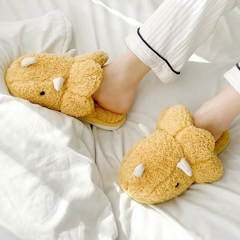 Kawaii Fluffy Dinosaur Slippers