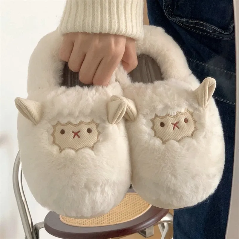 Kawaii Lamb Cotton Slippers