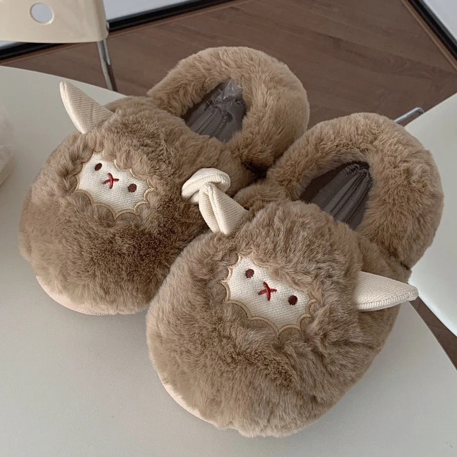 Kawaii Lamb Cotton Slippers