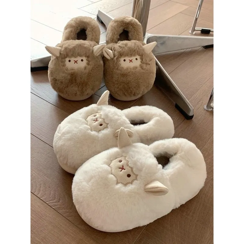 Kawaii Lamb Cotton Slippers