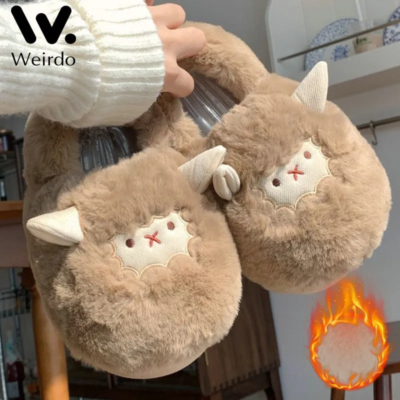 Kawaii Lamb Cotton Slippers