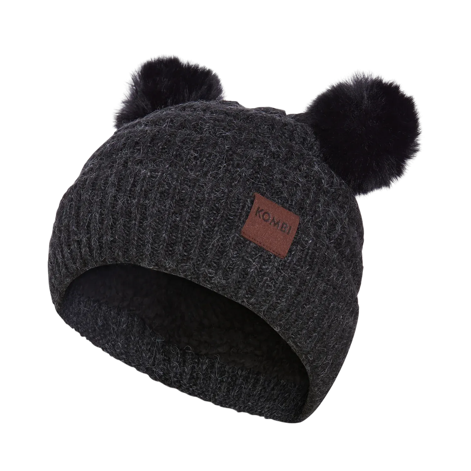 Kombi Black Cubbie Pom Pom Children's Hat