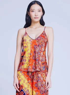 L’agence - Lexi Camisole Tank - Multi Paisley Scarf