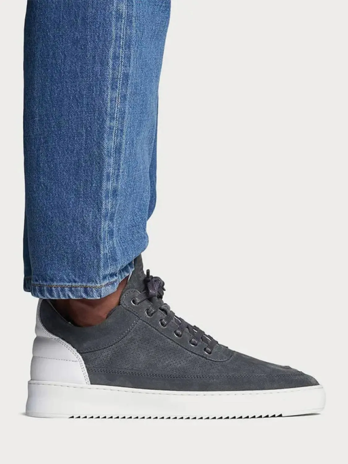 Low Top Ripple Perforated Grey Sneakers